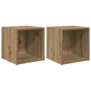 Gabinete de TV con almacenamiento 2 pcs Marrón 37 x 35 x 37 cm H