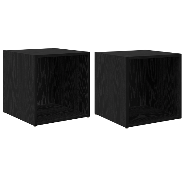 Gabinete de TV 2 pcs Negro 37 x 35 x 37 cm Madera contrachapada M 2