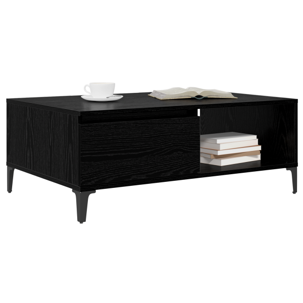 Mesa de Café Roble negro 90 x 60 x 35 cm Madera contrachapada M 3