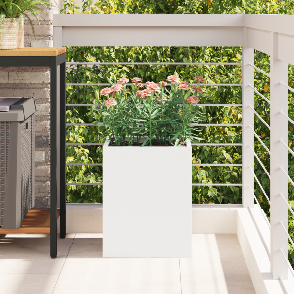 Vaso de Jardim Branco 32 x 32 x 40 cm Aço laminado a frio M 4