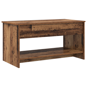 Mesa de Café con estante con almacenamiento Manual Madera vieja 102 x 50 x 52.5 cm H