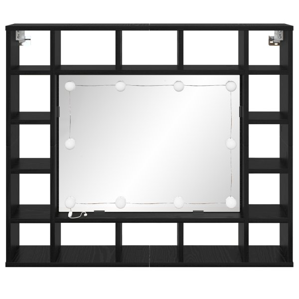 Armário de Espelho Carvalho preto 91 x 15 x 76.5 cm M 3
