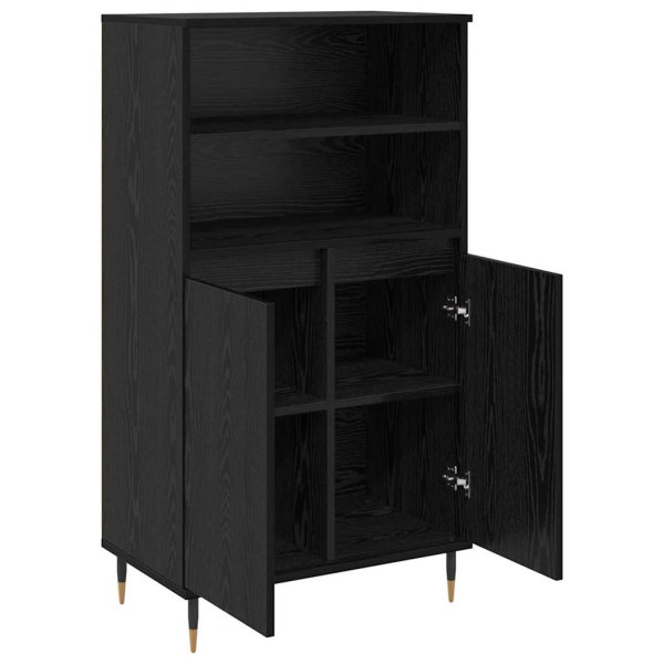Alacena con estante Negro 60 x 36 x 110 cm Madera contrachapada M 2
