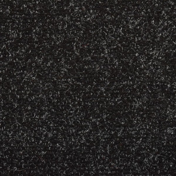 Alfombrilla de escaleras 15 uds tela punzonada negro 65x21x4 cm M 3