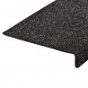 Alfombrilla de escaleras 15 uds tela punzonada negro 65x21x4 cm 5