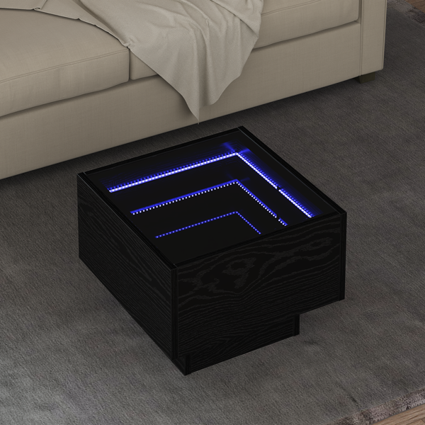 Mesa lateral Roble negro 40 x 40 x 30 cm Madera contrachapada D