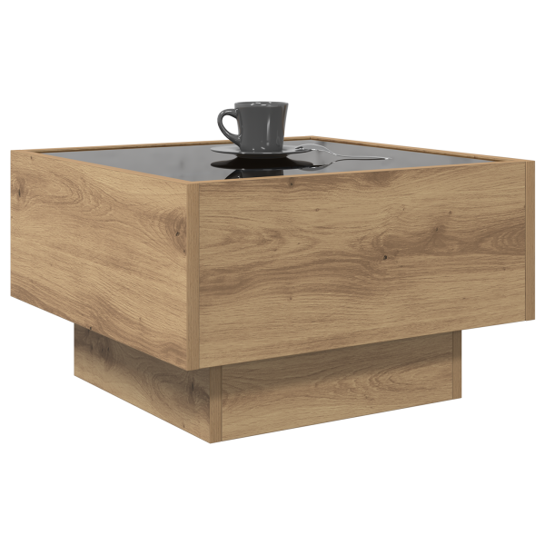 Mesa de Café Roble artisan 50 x 50 x 30 cm Madera contrachapada M 3
