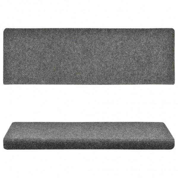 Alfombrilla escalera 15 uds tela punzonada gris claro 65x21x4cm M 4