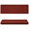 Alfombrilla de escaleras 15 uds tela punzonada rojo 65x21x4 cm 4