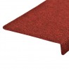 Tapetes de escada autoadesivos 15 peças 65x21x4 cm vermelho bordô com borda retangular 5
