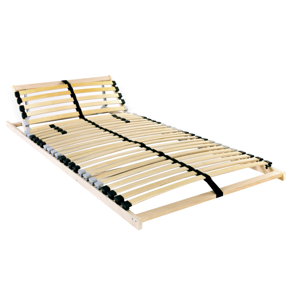 Base de lamas con cabecera Manual Beige 140 x 190 cm Madera D