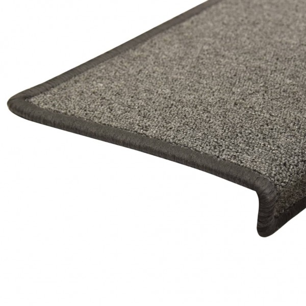 Alfombras de peldaños de escalera 15 uds gris oscuro 65x21x4 cm M 5