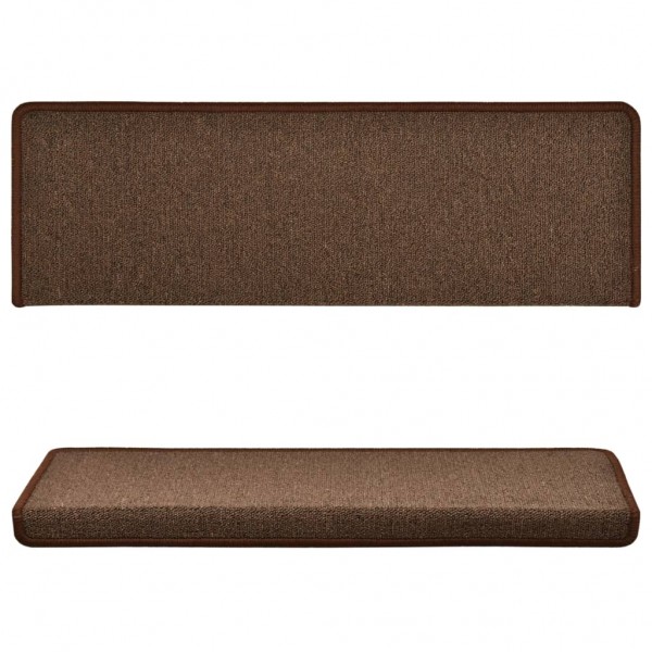 Alfombras de peldaños de escalera 15 uds marrón 65x21x4 cm M 4
