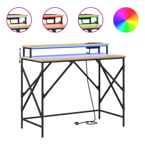 Escritorio Roble Sonoma 100 x 50 x 86.5 cm Madera contrachapada M 4