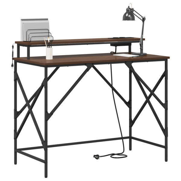 Escritorio Marrón roble 100 x 50 x 86.5 cm Madera contrachapada M 3