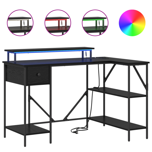 Escritorio Roble negro 120 x 79 x 86.5 cm Madera contrachapada M 4
