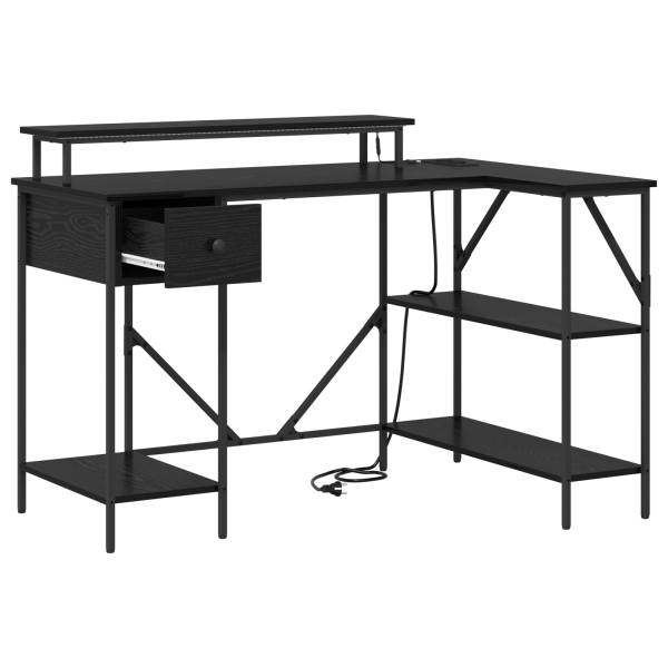 Escritorio Roble negro 120 x 79 x 86.5 cm Madera contrachapada M 5