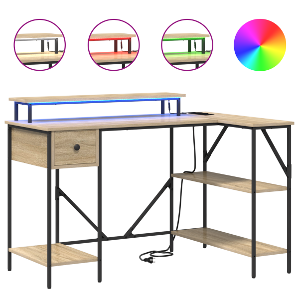 Escritorio Roble Sonoma 120 x 79 x 86.5 cm Madera contrachapada M 4