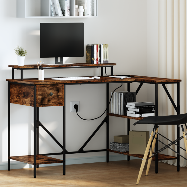 Escritorio Roble ahumado 120 x 79 x 86.5 cm D