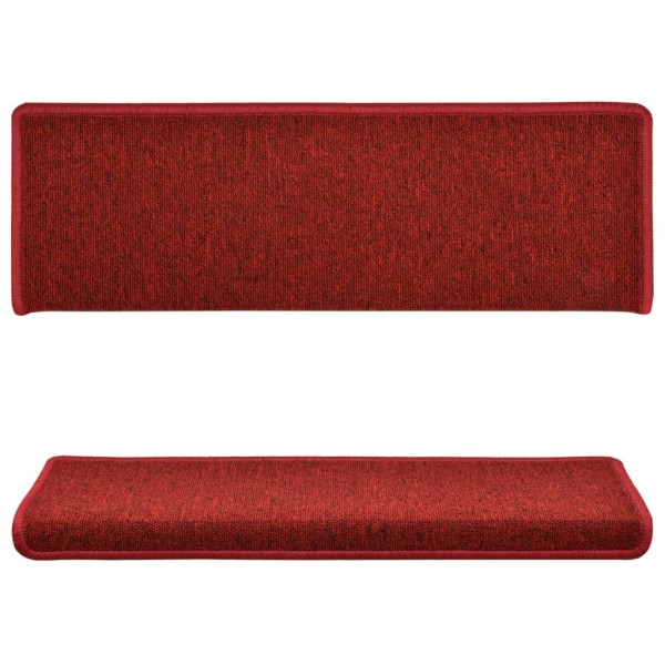Tapete/carpete para degraus 15 pcs 65x21x4 cm vermelho M 4