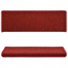 Alfombras de peldaños de escalera 15 uds rojo 65x21x4 cm 4