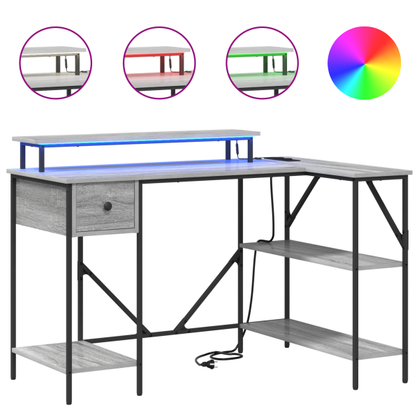 Escritorio Gris sonoma 120 x 79 x 86.5 cm Madera contrachapada M 4