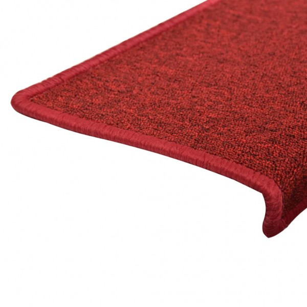 Alfombras de peldaños de escalera 15 uds rojo 65x21x4 cm M 5