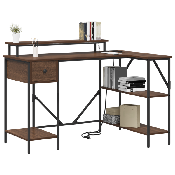Escritorio Marrón roble 120 x 79 x 86.5 cm Madera contrachapada M 3