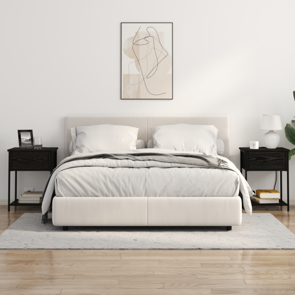 Armário de Cabeceira com gaveta Carvalho preto 42 x 41 x 56 cm M 4