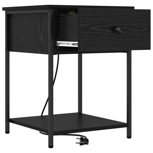 Armário de Cabeceira com gaveta Carvalho preto 42 x 41 x 56 cm M 5