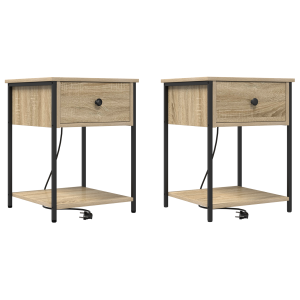 Cajoneras de Noche con cajón 2 pcs Roble Sonoma 42 x 41 x 56 cm H