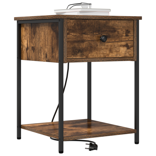 Armário de Cabeceira com gaveta Carvalho fumado 42 x 41 x 56 cm M 3