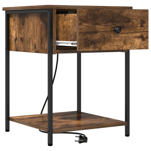 Armario de Noche con cajón Roble ahumado 42 x 41 x 56 cm M 5