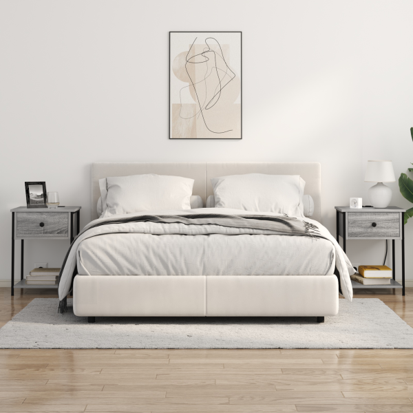 Armario de Noche con cajón Gris sonoma 42 x 41 x 56 cm M 4