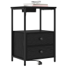Cabinete de Noche con Estación de Carga con cajón Roble negro 3