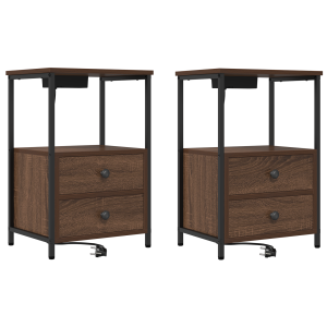 Armário Lateral com Estação de Carregamento com gaveta 2 pcs H