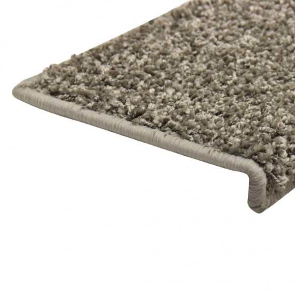 Alfombras de peldaños de escalera 15 uds gris 65x21x4 cm M 5