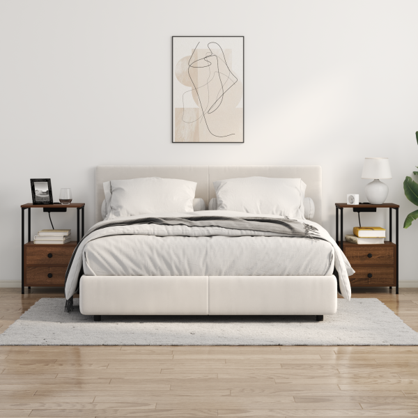 Armário Lateral com Estação de Carregamento com gaveta 2 pcs M 4