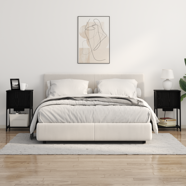 Armario de Noche 2 pcs Roble negro 38 x 31 x 61 cm M 4