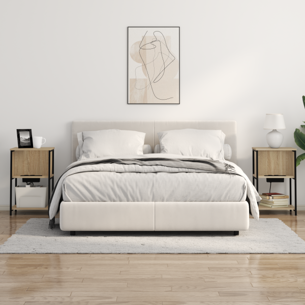 Armario de Noche 2 pcs Roble Sonoma 38 x 31 x 61 cm M 4