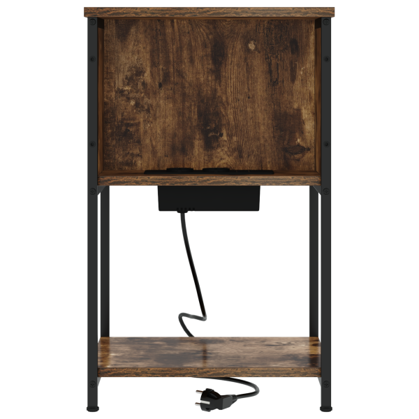 Armário de Cabeceira Carvalho fumado 38 x 31 x 61 cm M 5