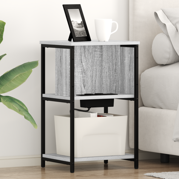 Armario de Noche 2 pcs Gris sonoma 38 x 31 x 61 cm D