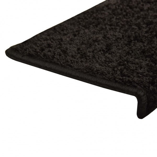 Alfombras de peldaños de escalera 15 uds negro 65x21x4 cm M 5