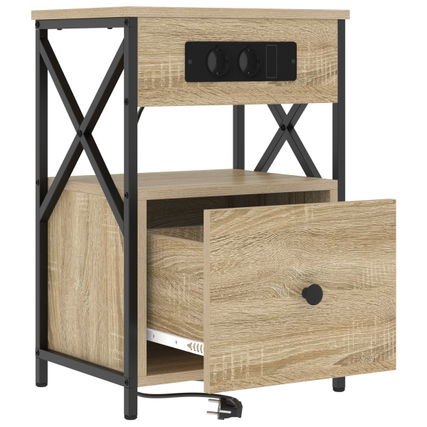 Armário de Cabeceira com gaveta Carvalho sonoma 40 x 31 x 60 cm M 5