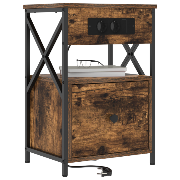 Armário de Cabeceira com gaveta Carvalho fumado 40 x 31 x 60 cm M 3