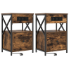 Cajoneras de Noche 2 pcs Roble ahumado 40 x 31 x 60 cm 2