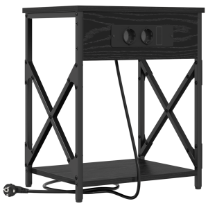 Armario de Noche Roble negro 41 x 31 x 51 cm H