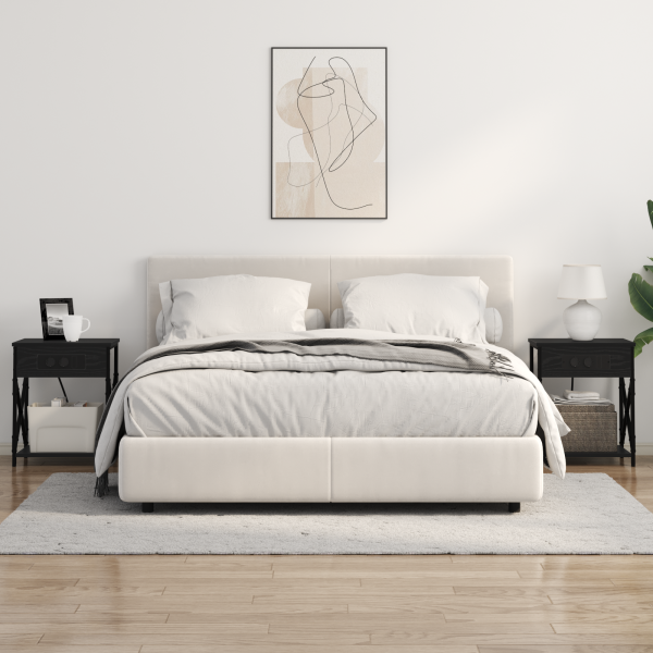 Armario de Noche 2 pcs Roble negro 41 x 31 x 51 cm M 4