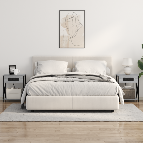 Armario de Noche 2 pcs Gris sonoma 41 x 31 x 51 cm M 4