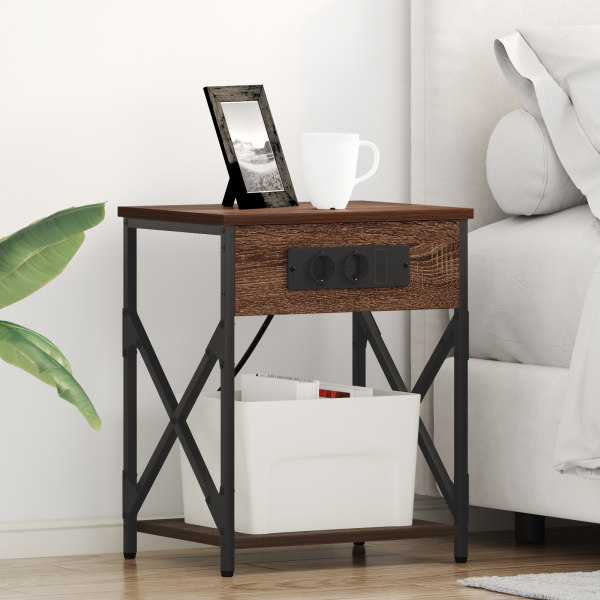 Armario de Noche 2 pcs Roble Marrón 41 x 31 x 51 cm D